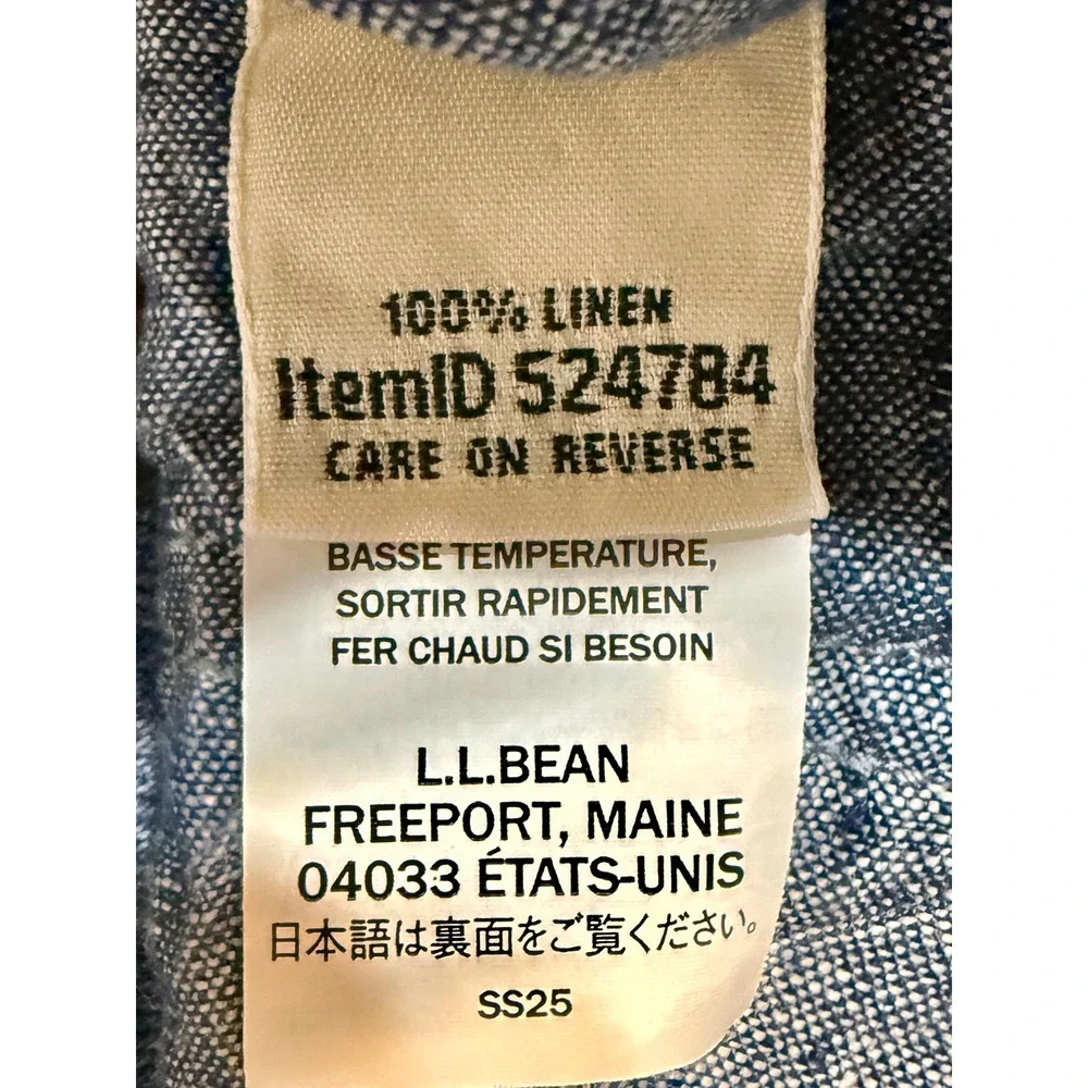 LL Bean Linen Shorts 2 Blue Elastic Waist Drawstring Casual Chic Vacation Travel